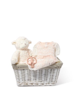 Baby Girl Gift Hamper - 3 Piece Set with Lace Frill Dress
